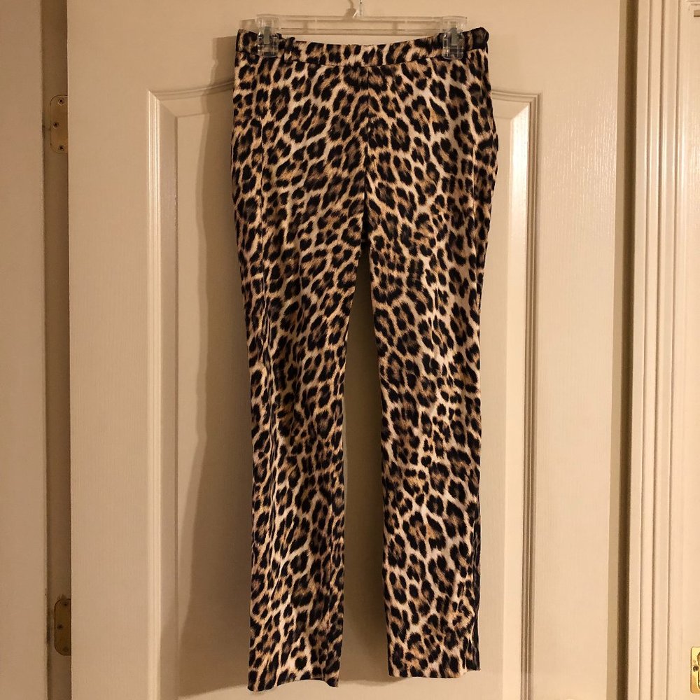Zara Leopard Print Slim Pants in Brown and Black - Picture 3 of 8